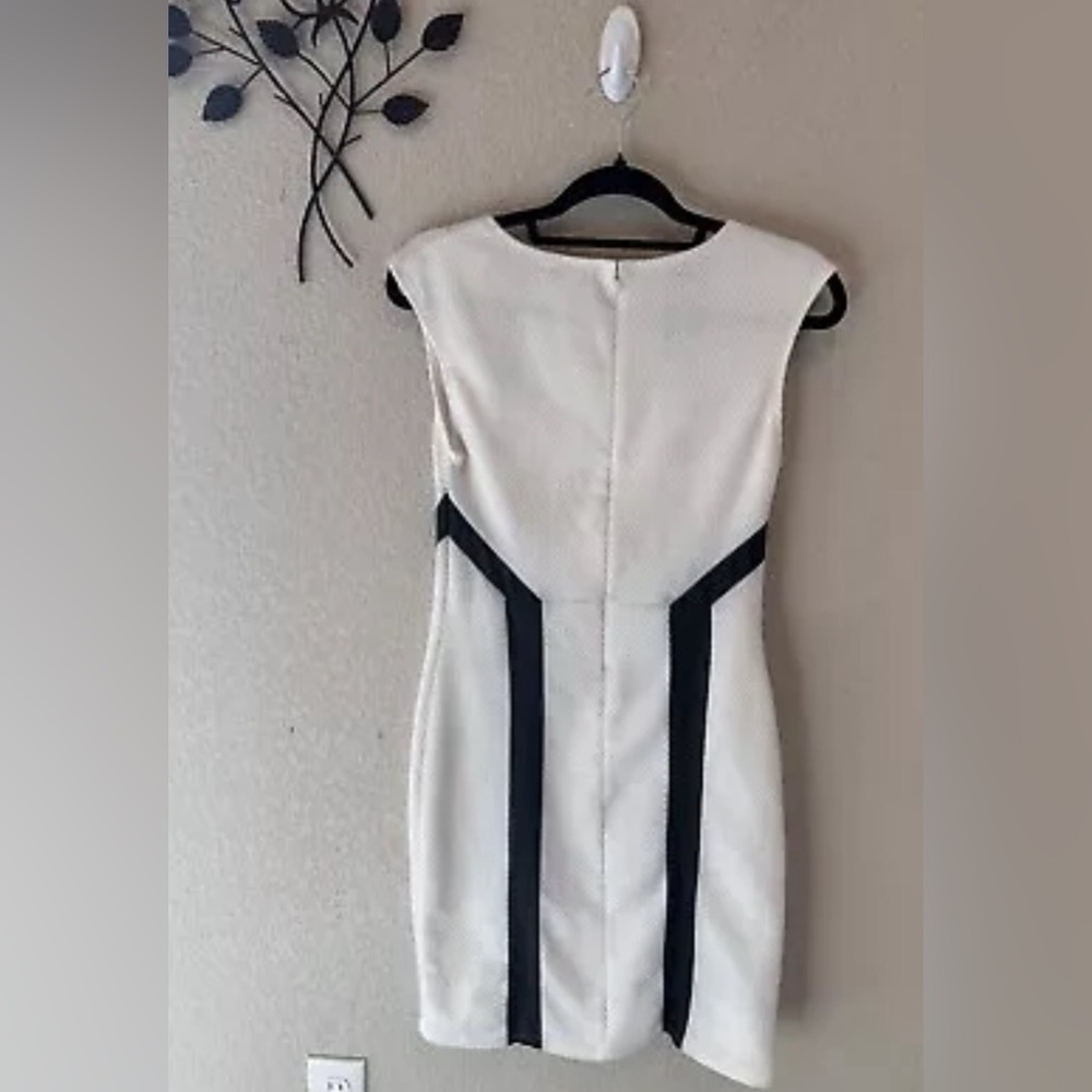 New Bar iii Form Fitting Business Casual White and Black Dress Size Small - Picture 5 of 5